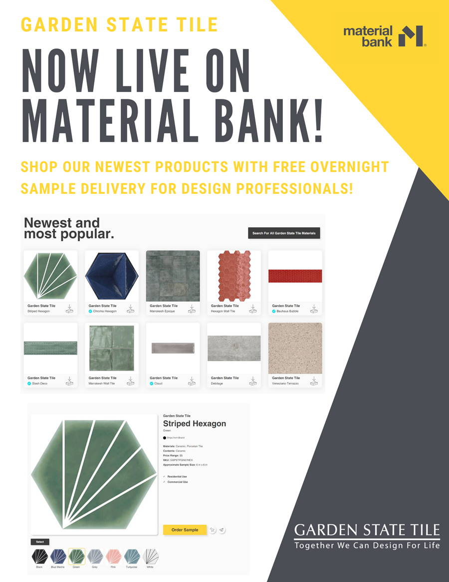 Garden State Tile is Live on Material Bank! Garden State Tile
