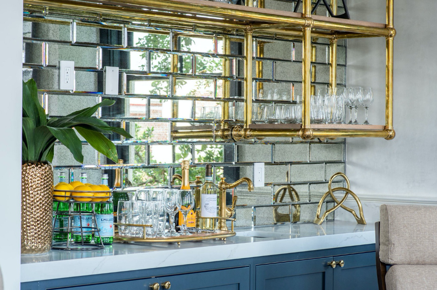 Glass Wet Bar Backsplash