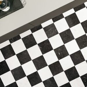 Black and White Tile Checkerboard bathroom floor