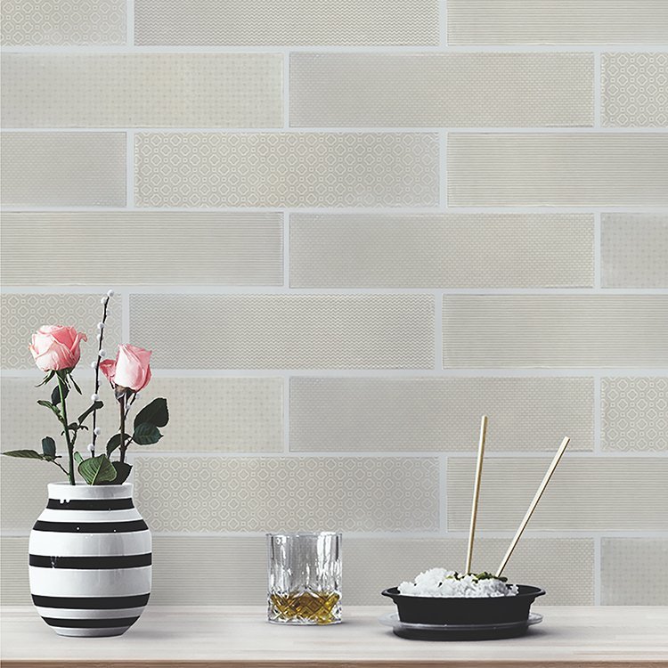 Caress Chalk White 3 x 12 Ceramic Wall Tile from Garden State Tile