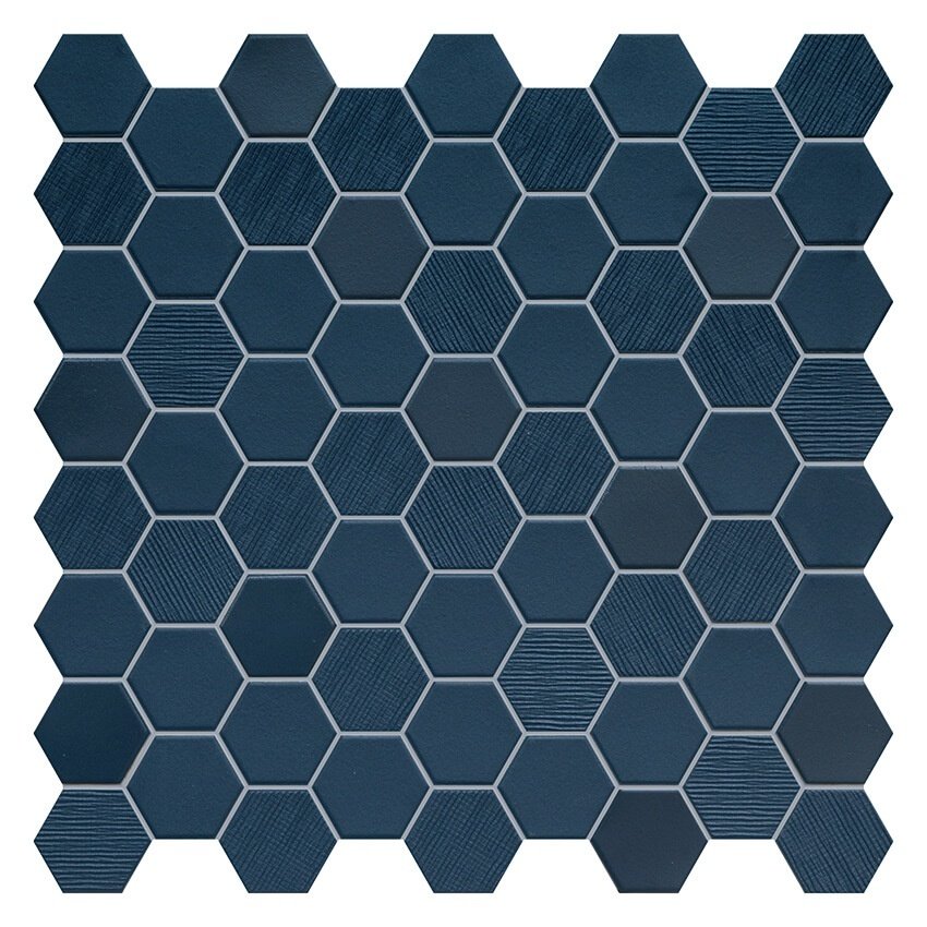 Hexa Deep Navy Hex Mosaics 12 X, Blue Hexagon Floor Tile Canada