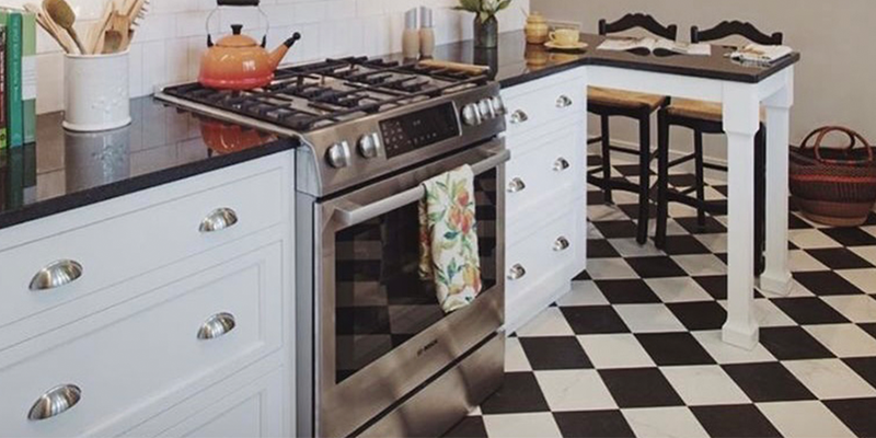 Work It: Classic Black & White Checkered Kitchen Floors Looking