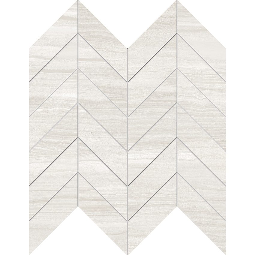 Beige 12" x 12 1/4" Chevron Mosaic