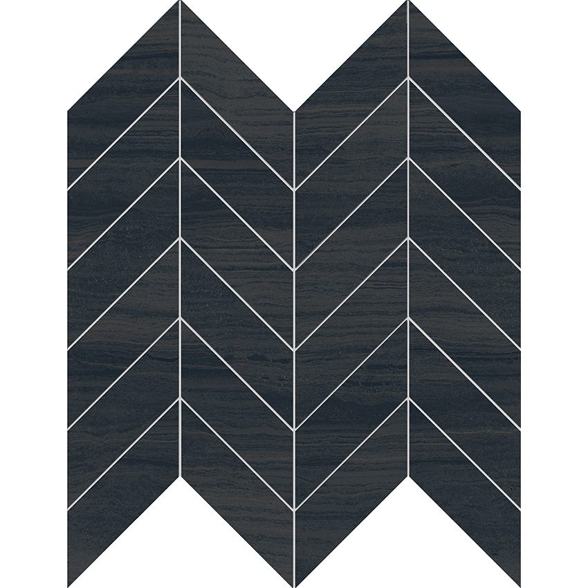 Dark 12" x 12 1/4"  Chevron Mosaic