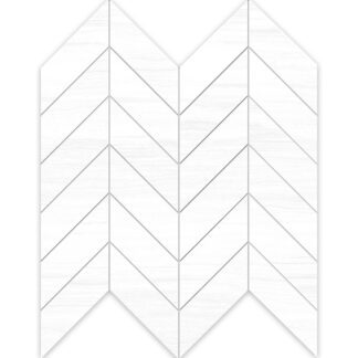 White 12" x 12 1/4" Chevron Mosaic
