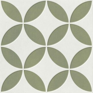 Mayari Green 8 3/4" x 8 3/4" Deco Petal Tile