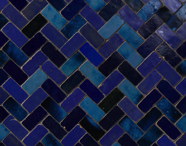 Antique Zellige Dark Blue Herringbone mosaic tile