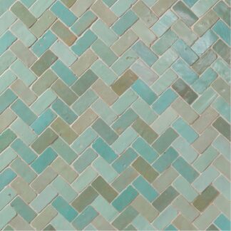 Aqua Blend 1X2 Medina Tumbled Mosaic