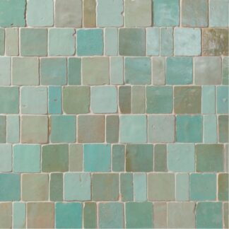 Aqua Blend 2X2 & 1X2 Sefrou Mosaic Tmbld