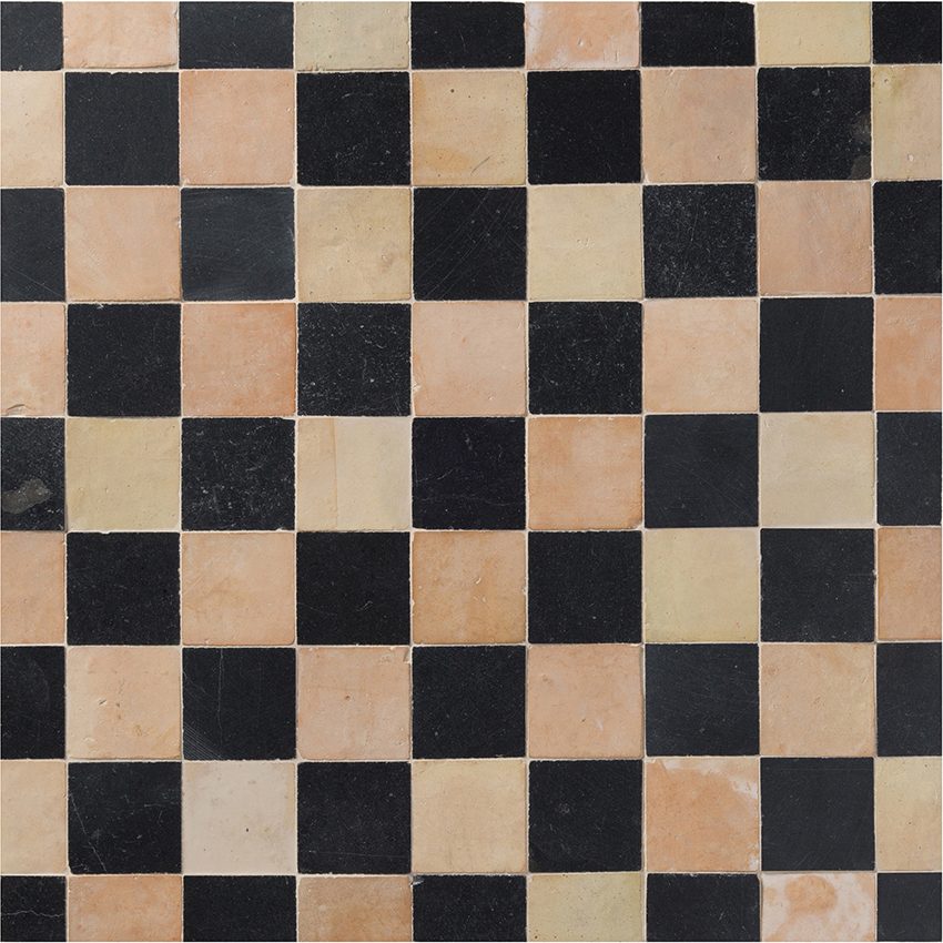 Jaune Noir 2X2 Provence Pattern Mosaic