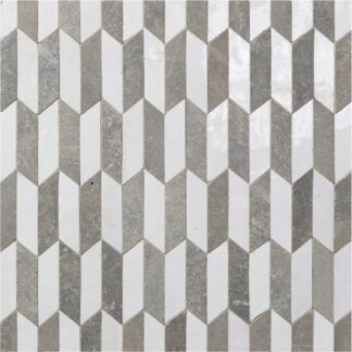 Blanc Gris 1X4 Sevilla Pattern Mosaic