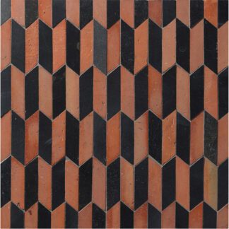 Noir Rouge 1X4 Sevilla Pattern Mosaic