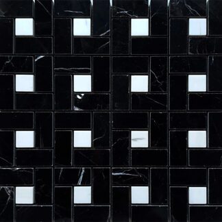 Black Silk / Glacier White Dot 12" x 12" Polished