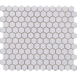 Glacier White 1" Hexagon Mosaic Honed