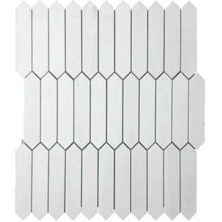 Glacier White 1" x 4" Picket Mosaic Honed