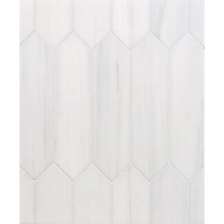 Glacier White 2" x 8" Picket Mosaic Honed