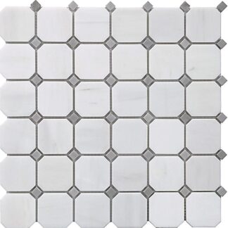 Glacier White Ice Grey Dot 12" x 12" Octagon