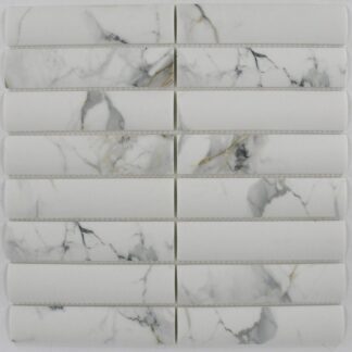 Calacatta Blue 1 3/8X5 3/4 Linear Mosaic