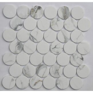Calacatta Blue 1 7/8" Rounds Mosaic