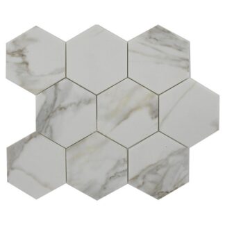Calacatta Gold 4" Hexagon Mosaic