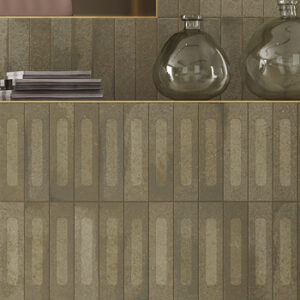 Green brick tiles vertically stacked