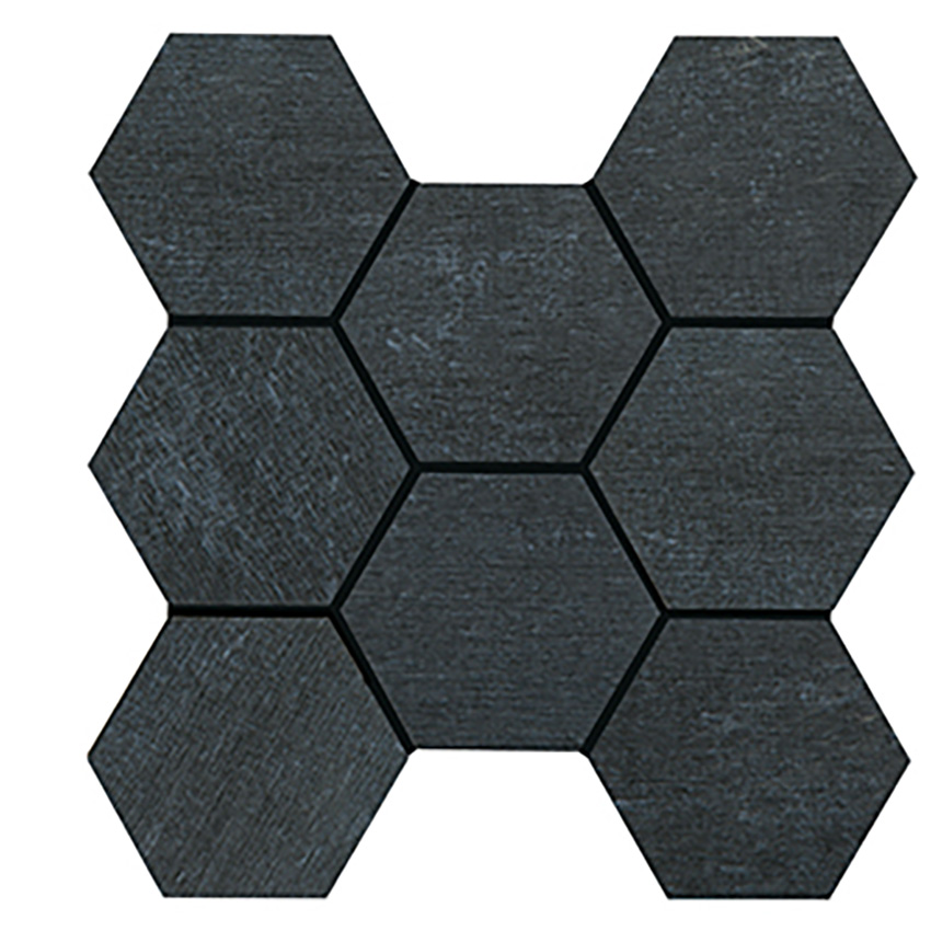 COBALT ORE HEX MOSAIC UNPOLISHED