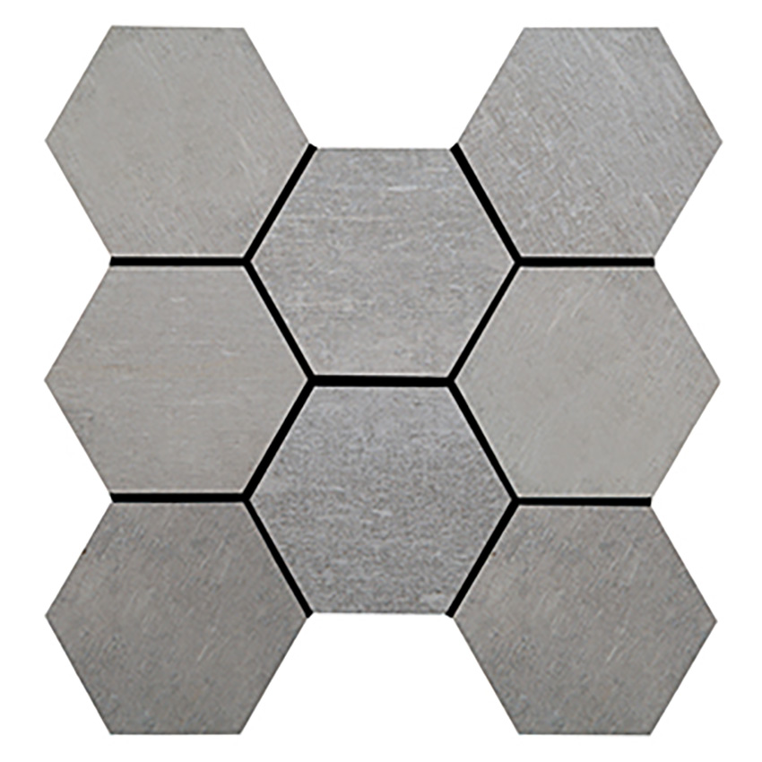 CRUCIBLE STEEL HEX MOSAIC UNPOLISHED