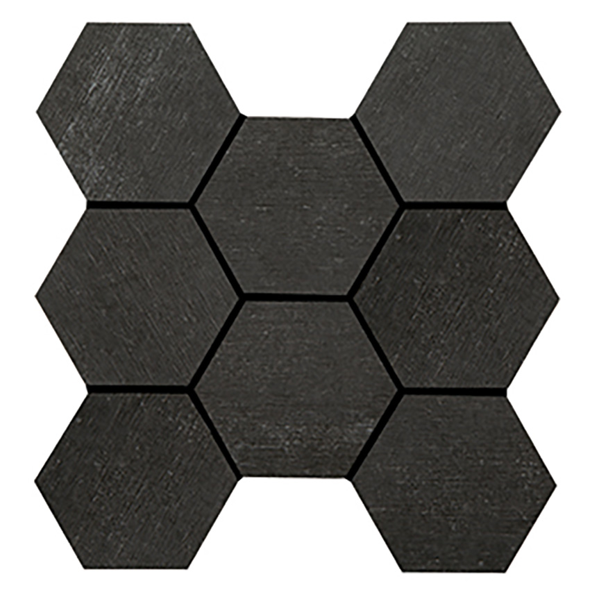 GRAPHITE BLACK HEX MOSAIC UNPOLISHED